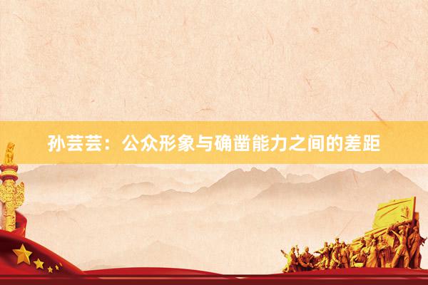 孙芸芸：公众形象与确凿能力之间的差距
